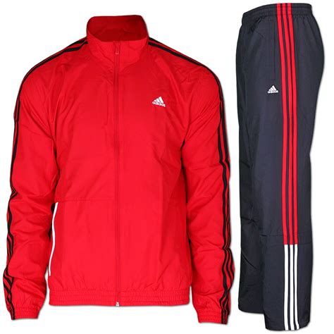 adidas anzug herren schwarz rot|adidas herren trainingsband.